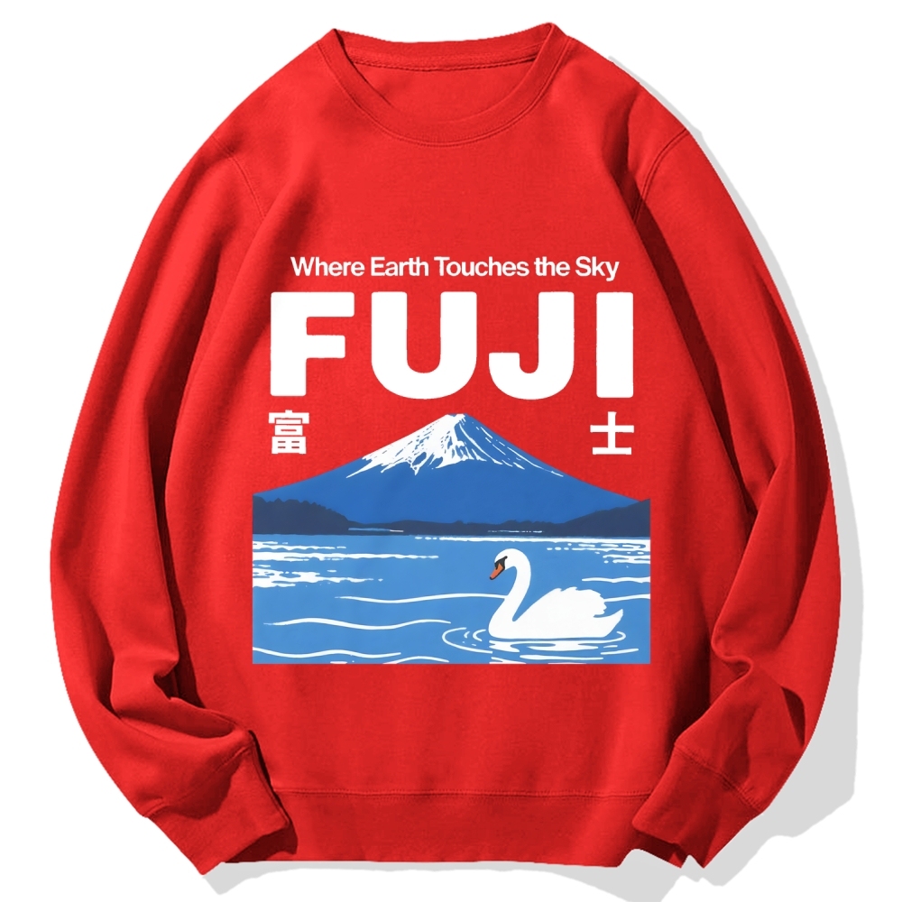 Japan Mount Fuji Cotton Sweatshirt