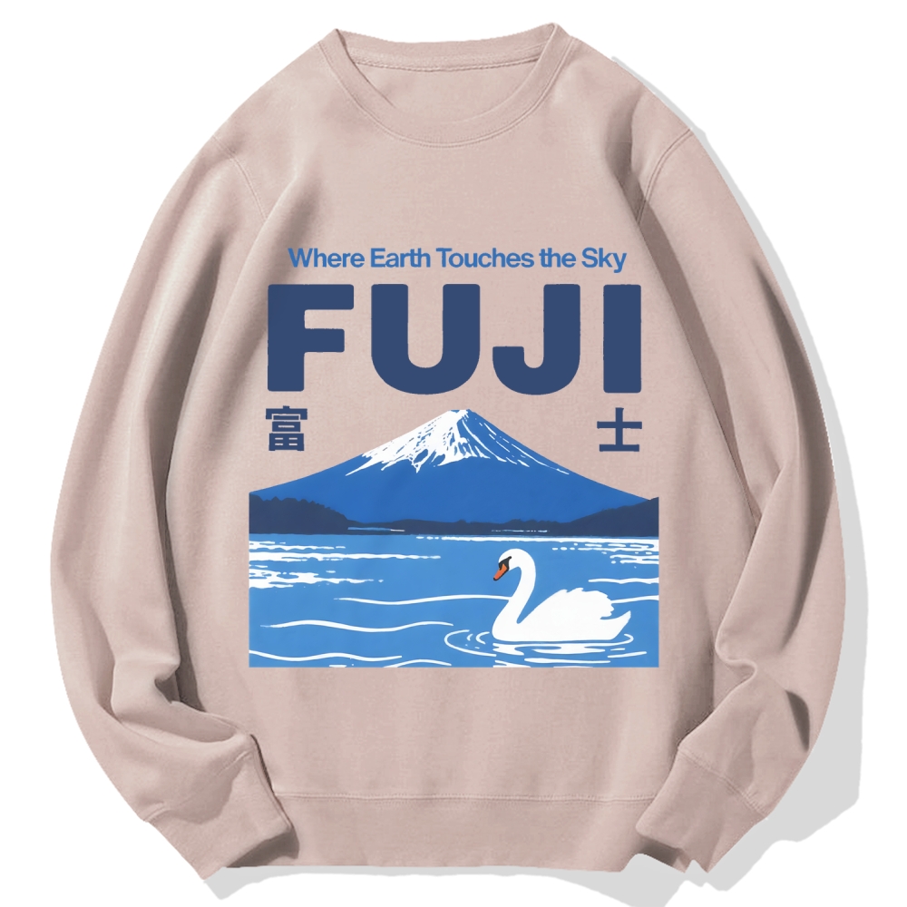 Japan Mount Fuji Cotton Sweatshirt