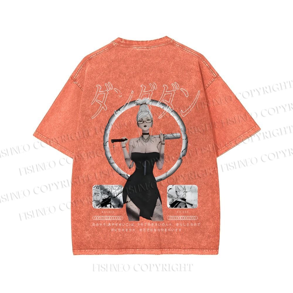 Unisex Japanese Seiko Anime Girl Printed Washed Tee