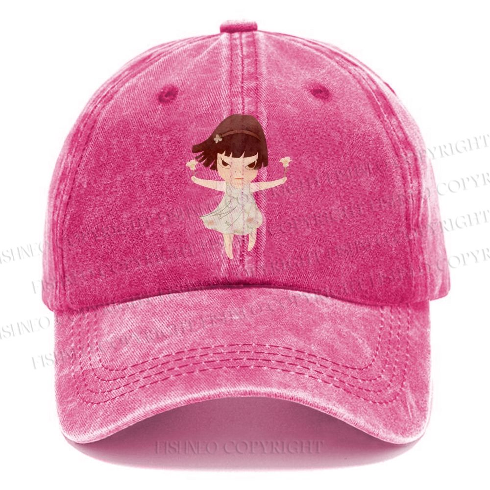 Unisex Fierce Girl Vintage Casual Washed Cap