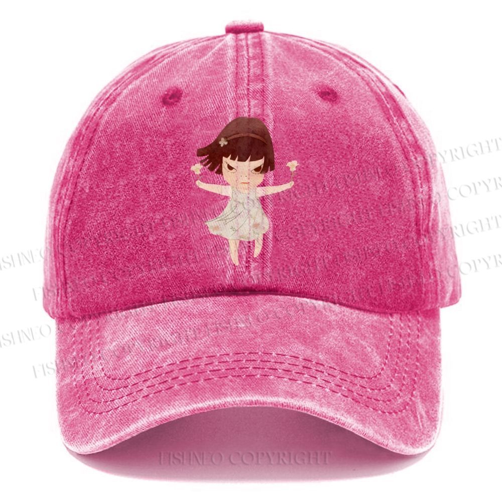 Unisex Fierce Girl Vintage Casual Washed Cap