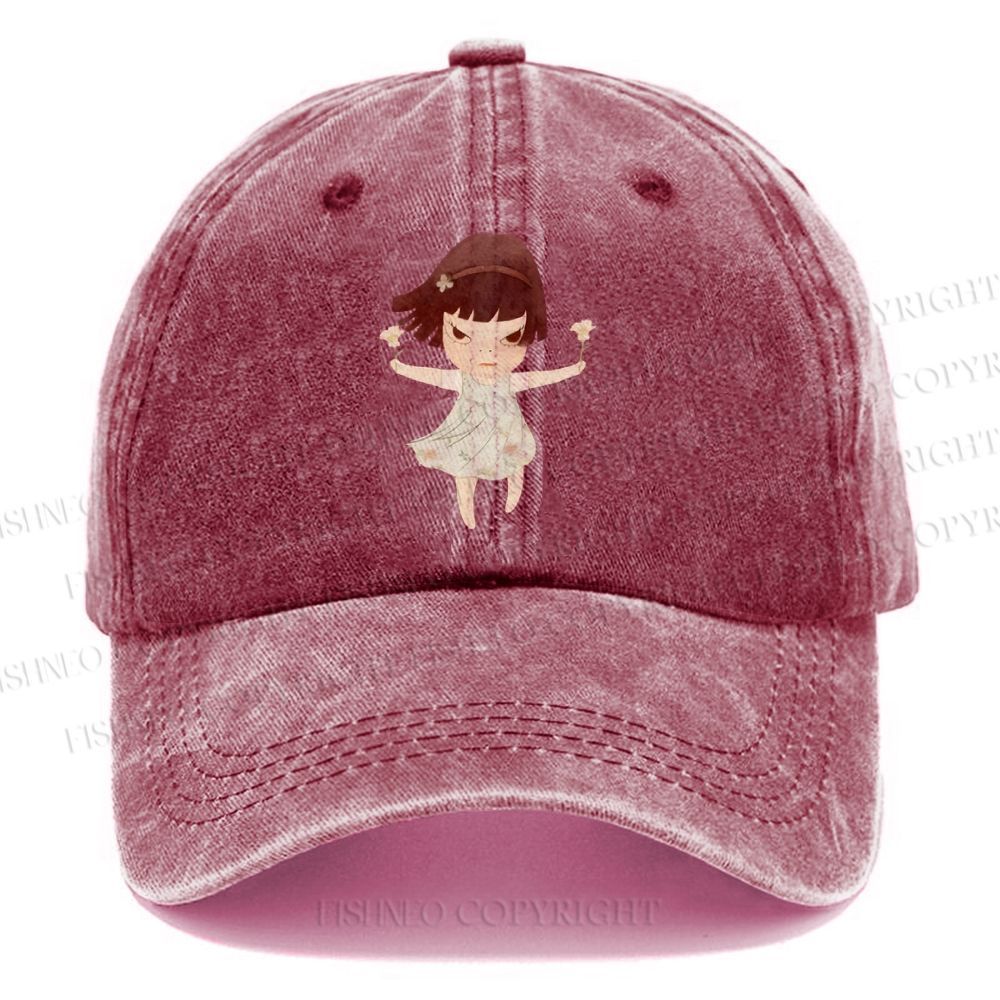 Unisex Fierce Girl Vintage Casual Washed Cap