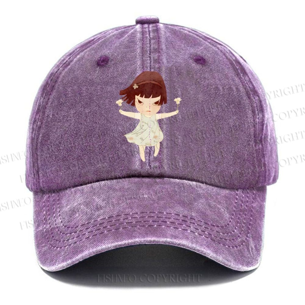 Unisex Fierce Girl Vintage Casual Washed Cap