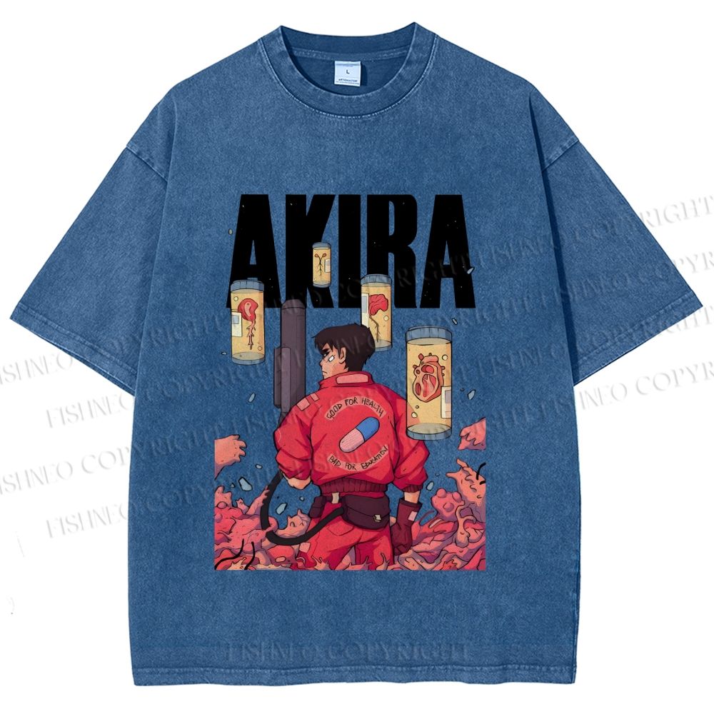 Unisex Akira Printed Washed Tee