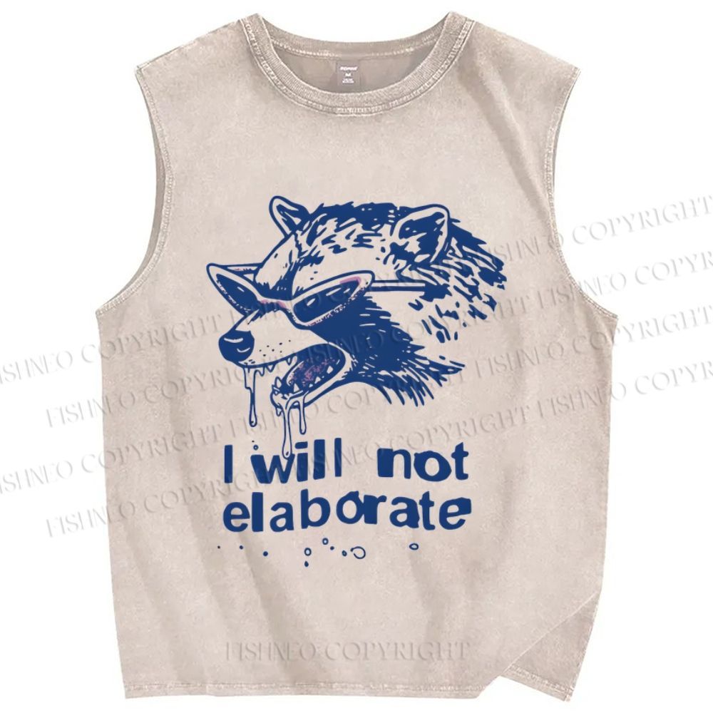 Unisex Crazy Opossum Cool I Will Not Elaborate Printed Washed Tank Top