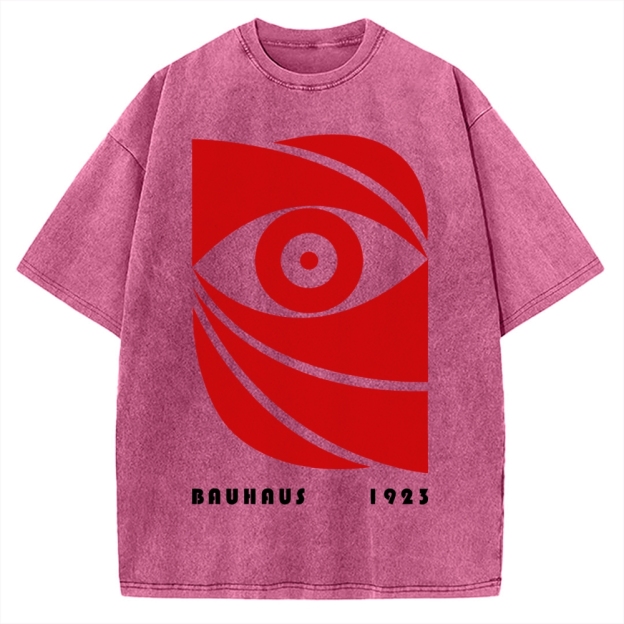 Unisex Bauhaus Eye Printed Washed T-shirt
