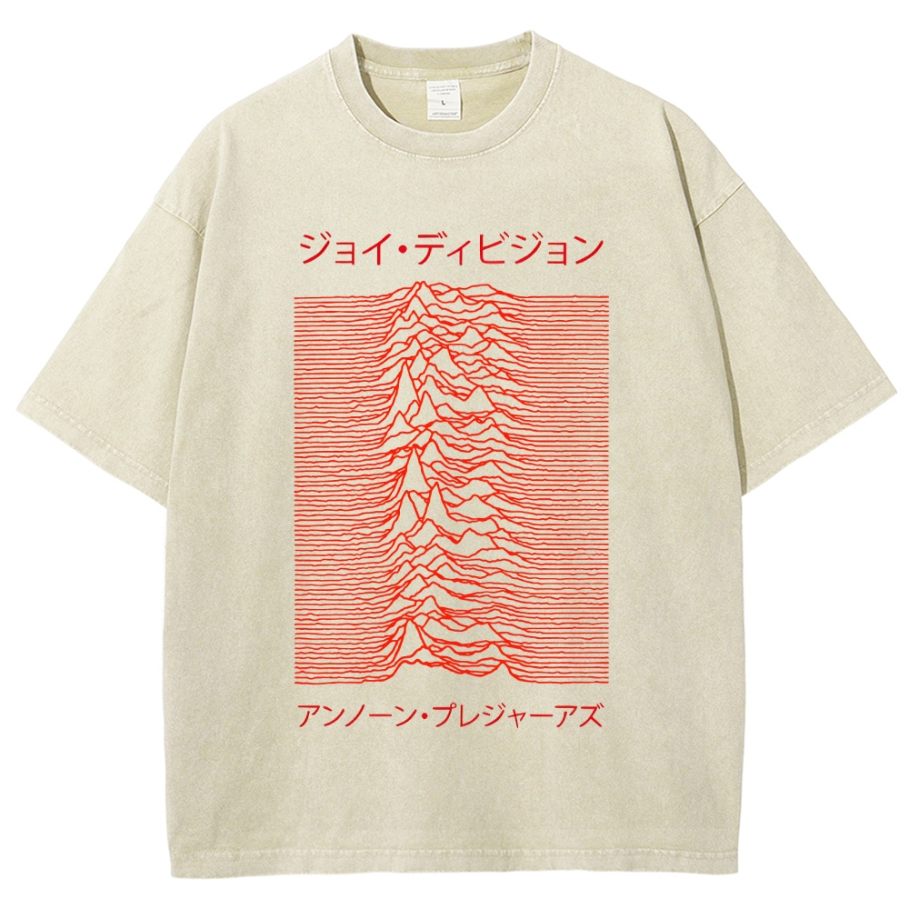 Joy Division - Unknown Pleasures - Japanese - Red Vintage Washed T-shirt