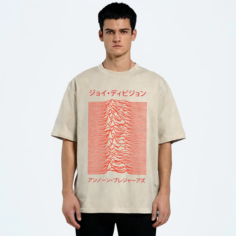 Joy Division - Unknown Pleasures - Japanese - Red Vintage Washed T-shirt