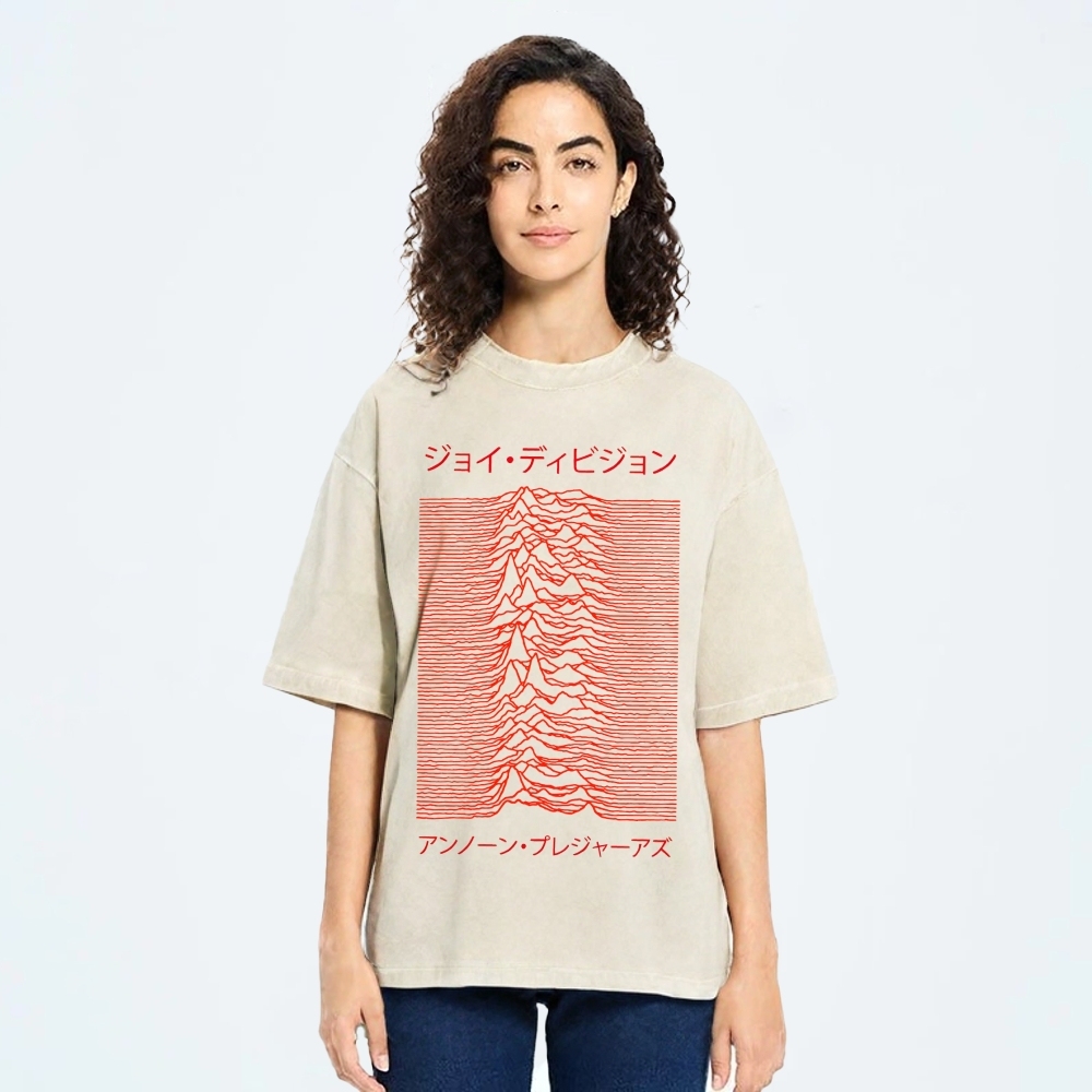 Joy Division - Unknown Pleasures - Japanese - Red Vintage Washed T-shirt