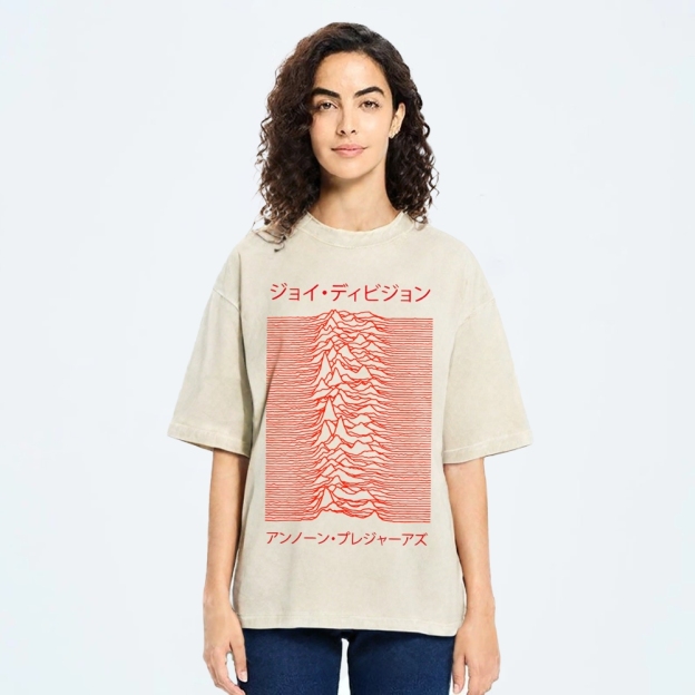 Joy Division - Unknown Pleasures - Japanese - Red Vintage Washed T-shirt