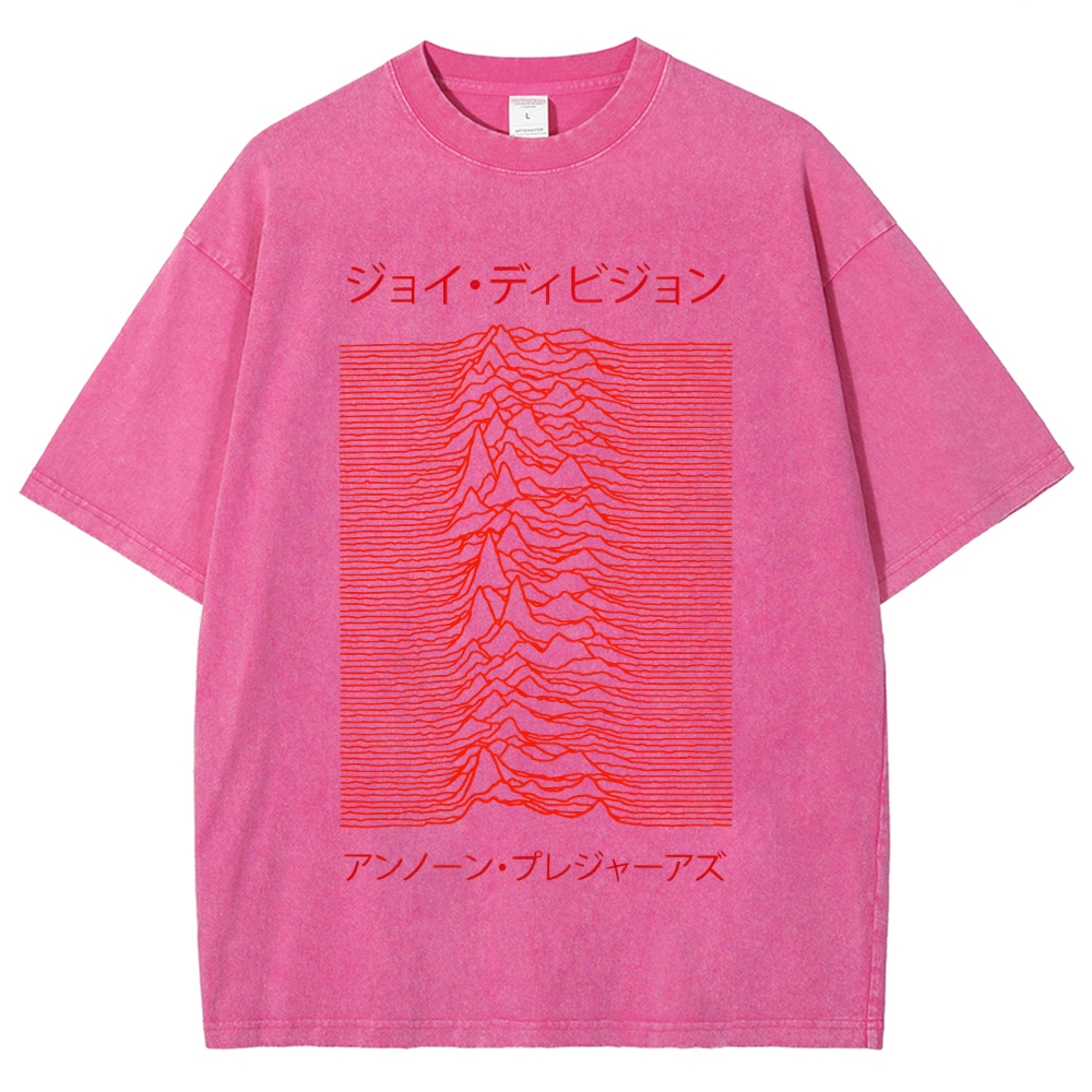 Joy Division - Unknown Pleasures - Japanese - Red Vintage Washed T-shirt