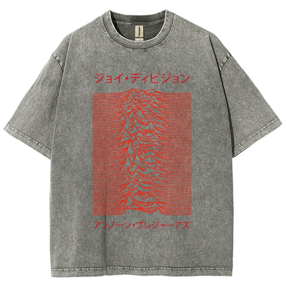 Joy Division - Unknown Pleasures - Japanese - Red Vintage Washed T-shirt