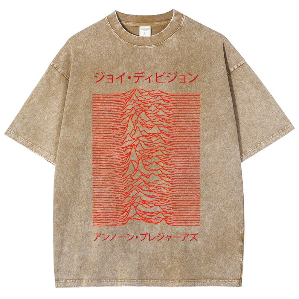 Joy Division - Unknown Pleasures - Japanese - Red Vintage Washed T-shirt