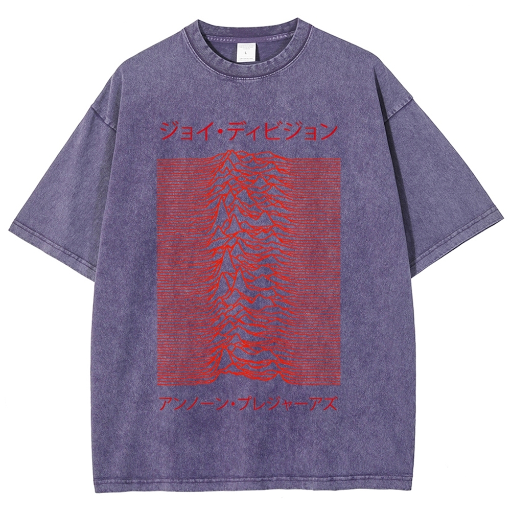 Joy Division - Unknown Pleasures - Japanese - Red Vintage Washed T-shirt