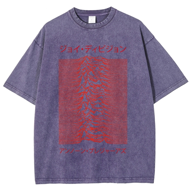Joy Division - Unknown Pleasures - Japanese - Red Vintage Washed T-shirt