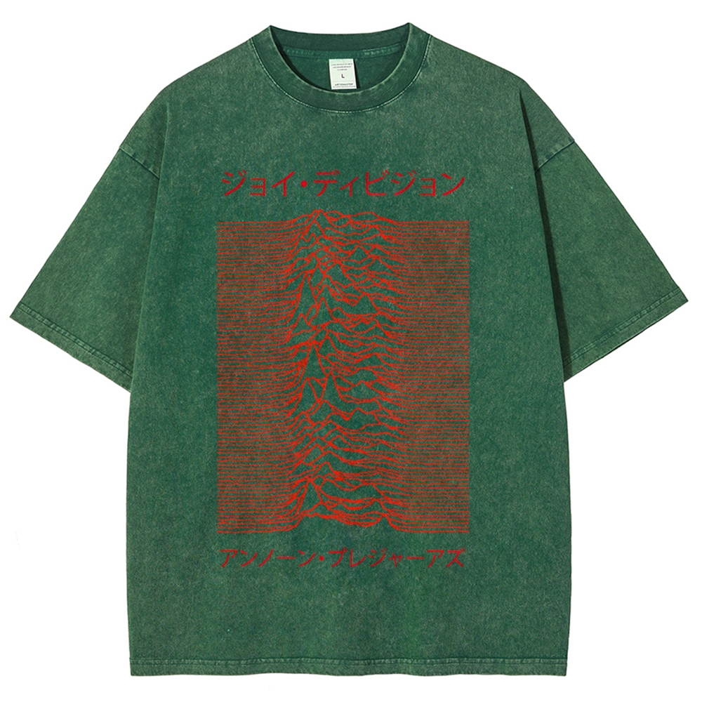 Joy Division - Unknown Pleasures - Japanese - Red Vintage Washed T-shirt
