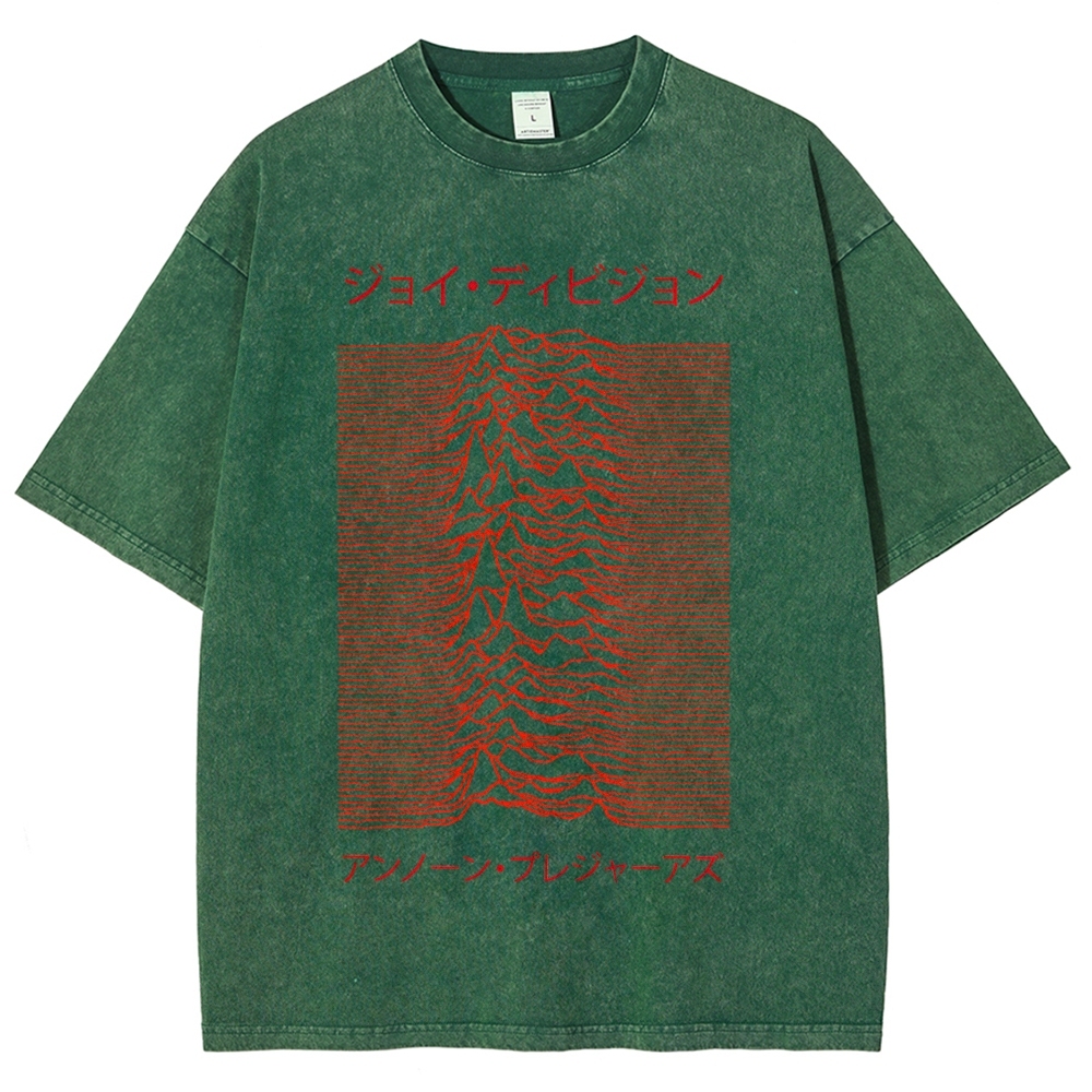 Joy Division - Unknown Pleasures - Japanese - Red Vintage Washed T-shirt