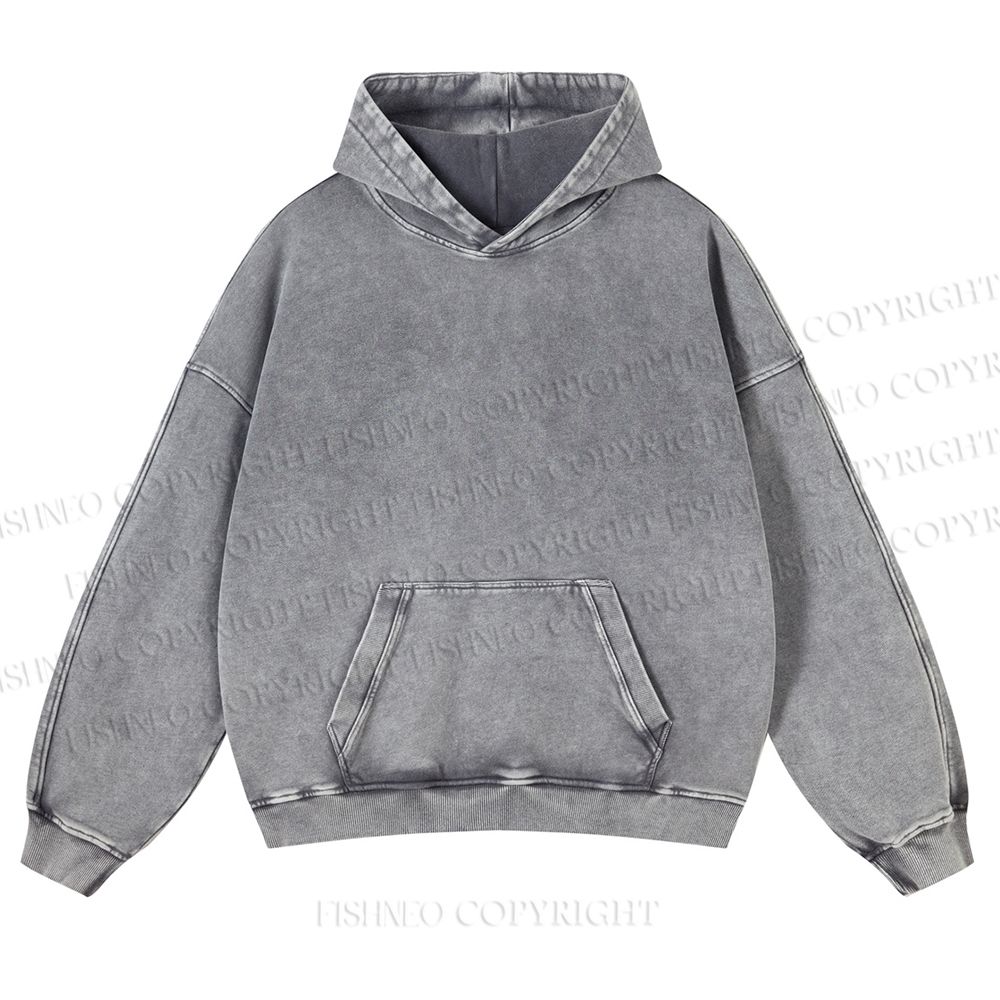 Casual Faceless Man Printed Washed Hoodie