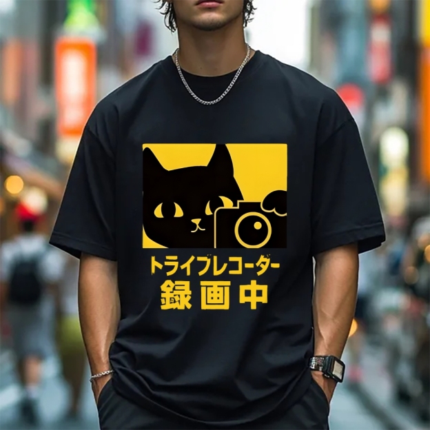 Cat Camera Japanese Style Classic Tee