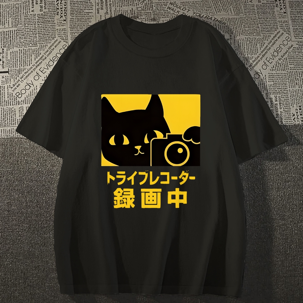 Cat Camera Japanese Style Classic Tee