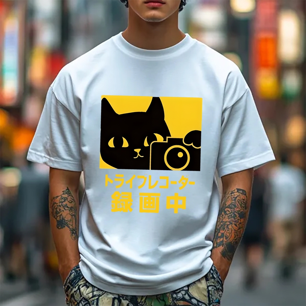 Cat Camera Japanese Style Classic Tee