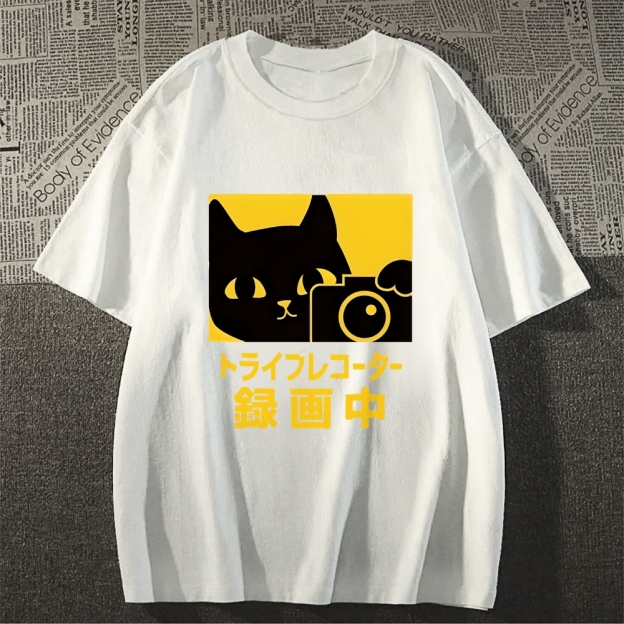 Cat Camera Japanese Style Classic Tee
