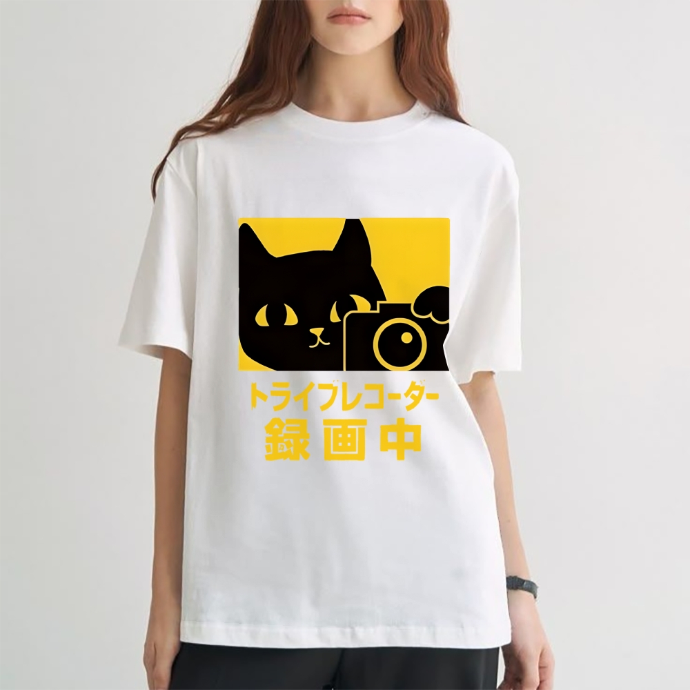 Cat Camera Japanese Style Classic Tee