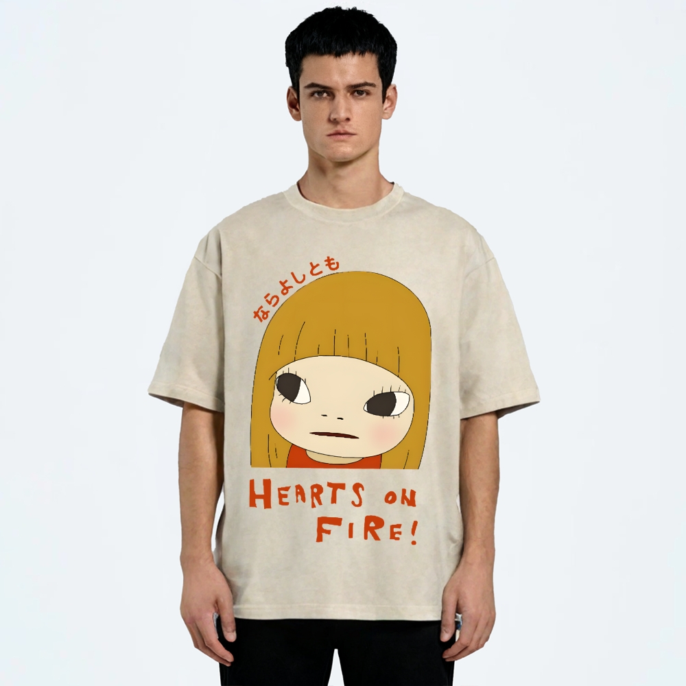 Yoshitomo Nara Vintage Wash Japanese Design T-Shirt