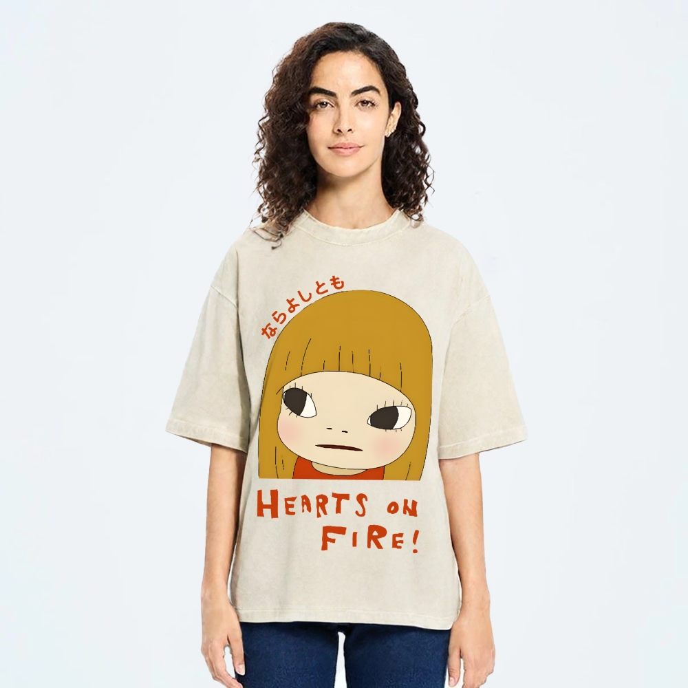 Yoshitomo Nara Vintage Wash Japanese Design T-Shirt