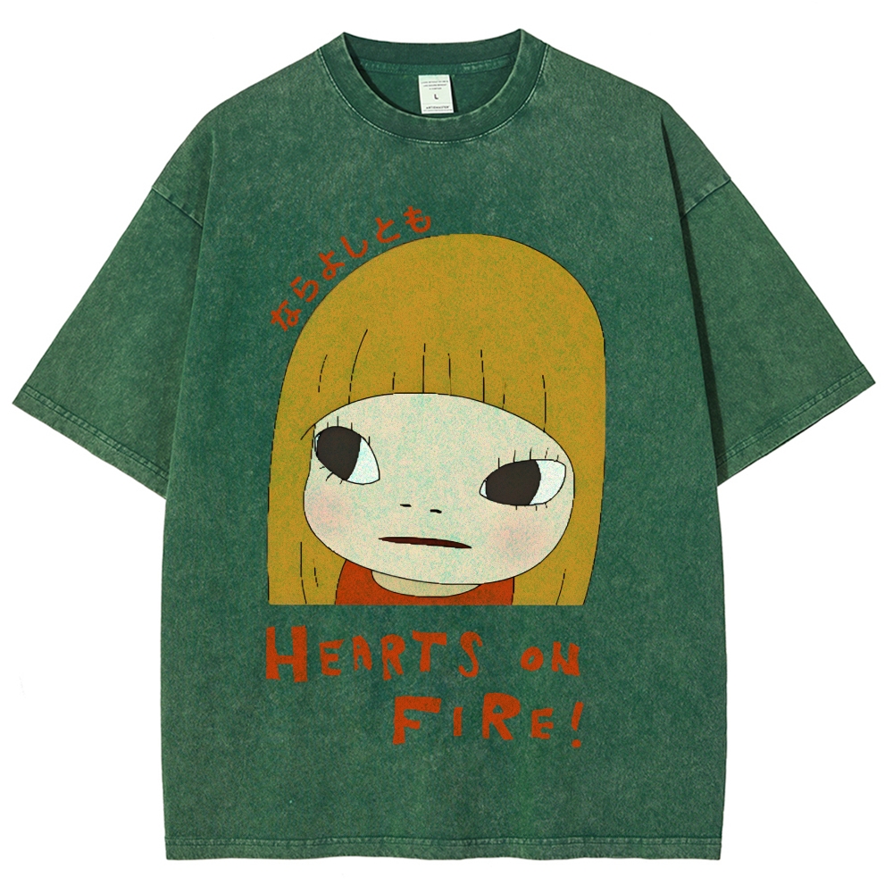 Yoshitomo Nara Vintage Wash Japanese Design T-Shirt