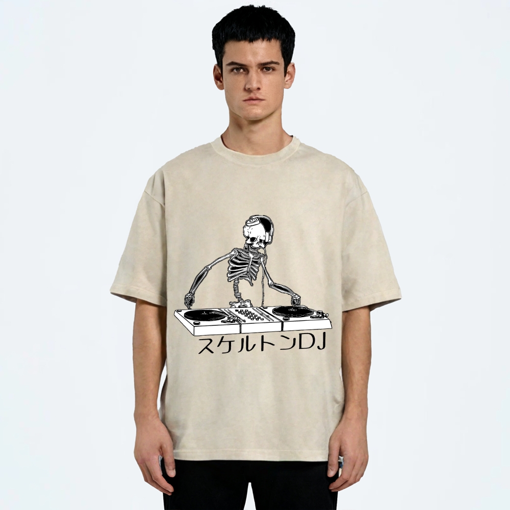 Skeleton DJ Vintage Washed T-shirt