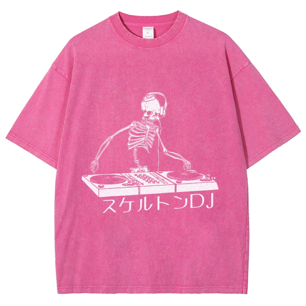 Skeleton DJ Vintage Washed T-shirt