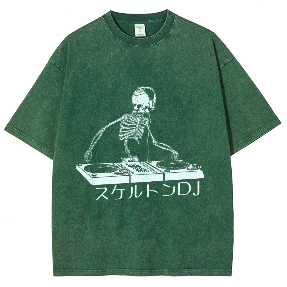 Skeleton DJ Vintage Washed T-shirt
