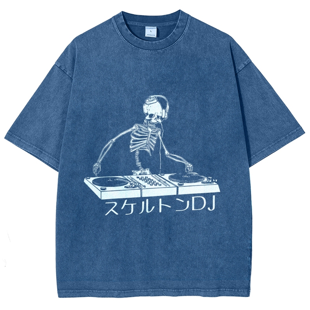 Skeleton DJ Vintage Washed T-shirt