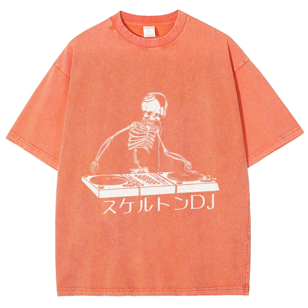 Skeleton DJ Vintage Washed T-shirt