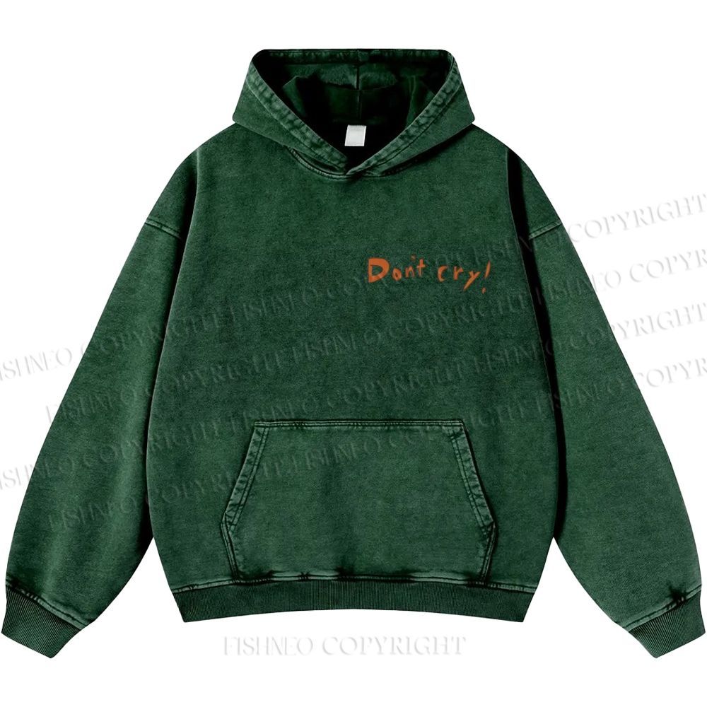 Unisex Casual Japanese Art Yoshitomo Nara Don't Cry Printed Washed Hoodie