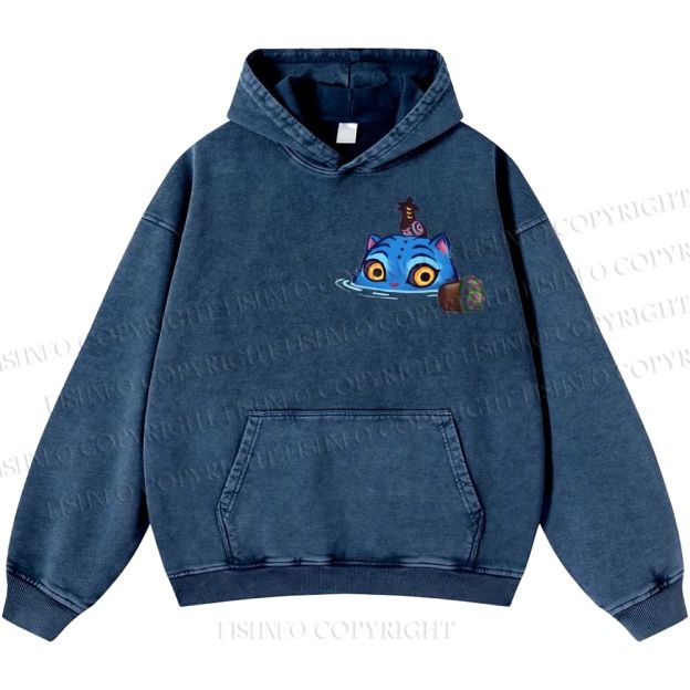 Unisex Casual Kpop Demon Hunters Tiger Printed Washed Hoodie