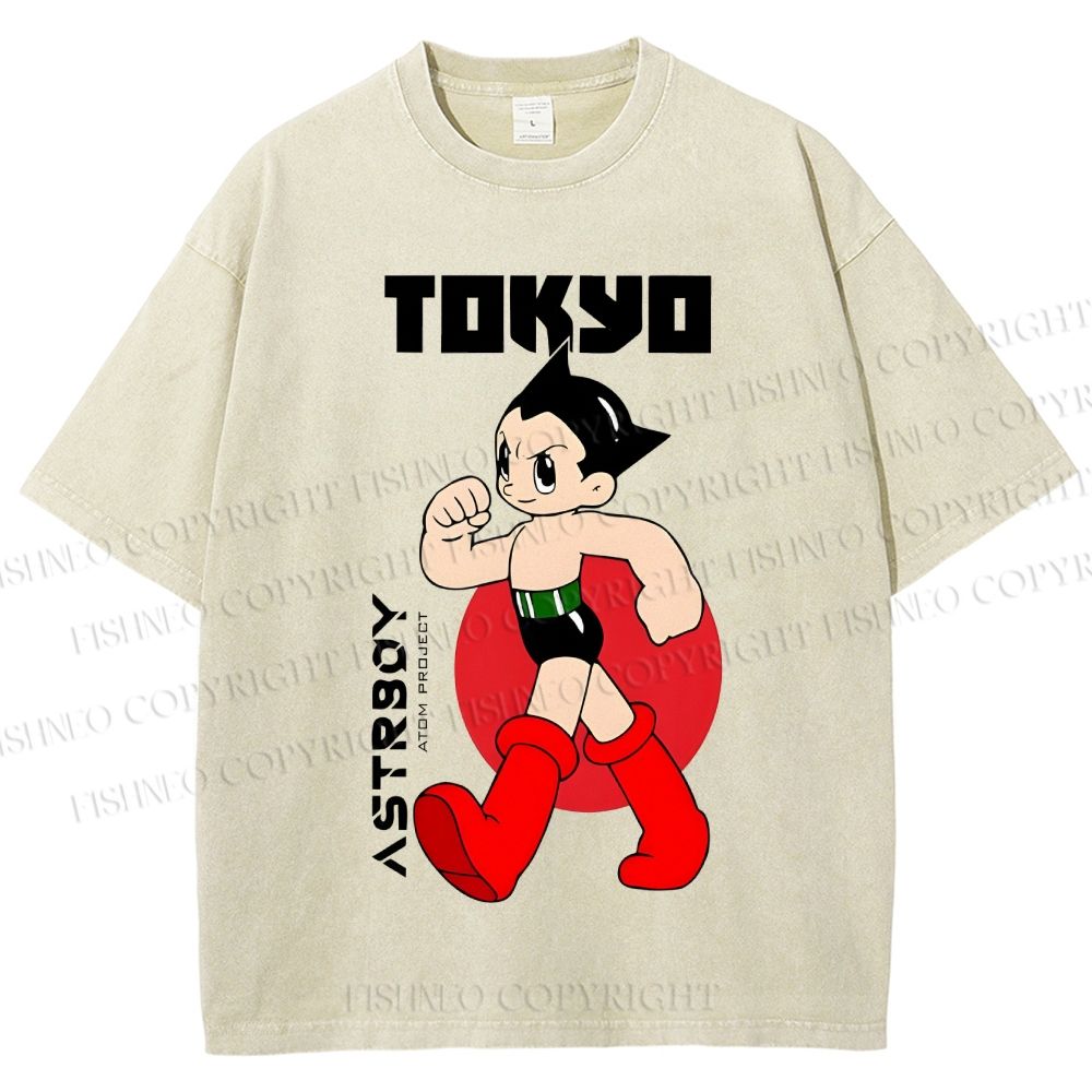 Unisex Tokyo Astro Boy Printed Washed Tee