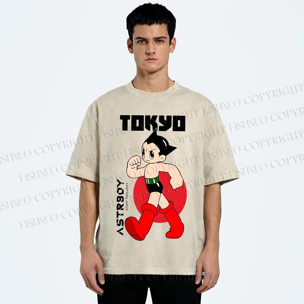 Unisex Tokyo Astro Boy Printed Washed Tee