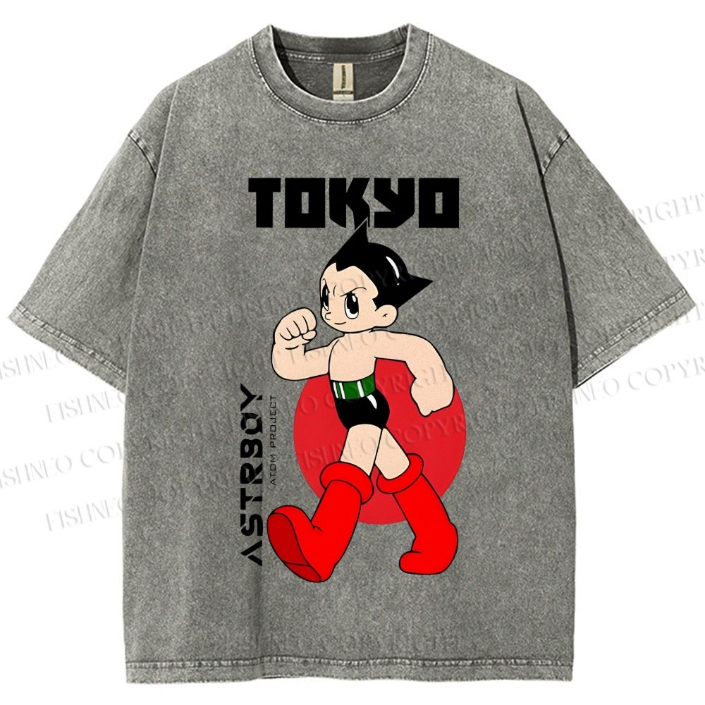 Unisex Tokyo Astro Boy Printed Washed Tee