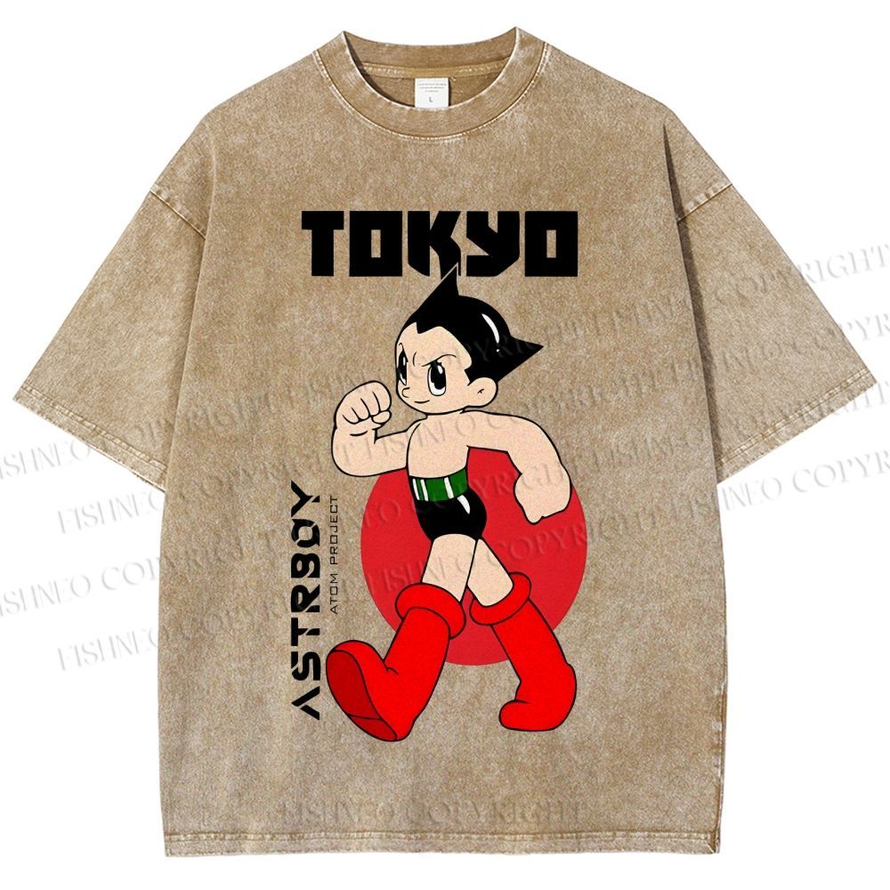 Unisex Tokyo Astro Boy Printed Washed Tee