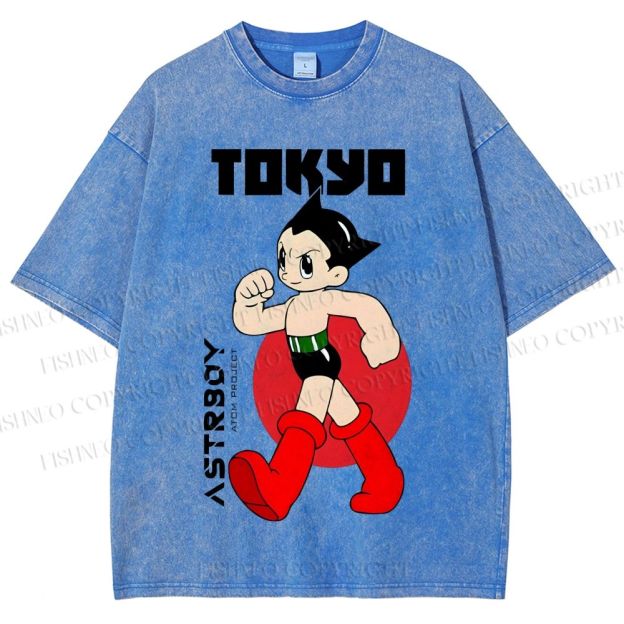 Unisex Tokyo Astro Boy Printed Washed Tee