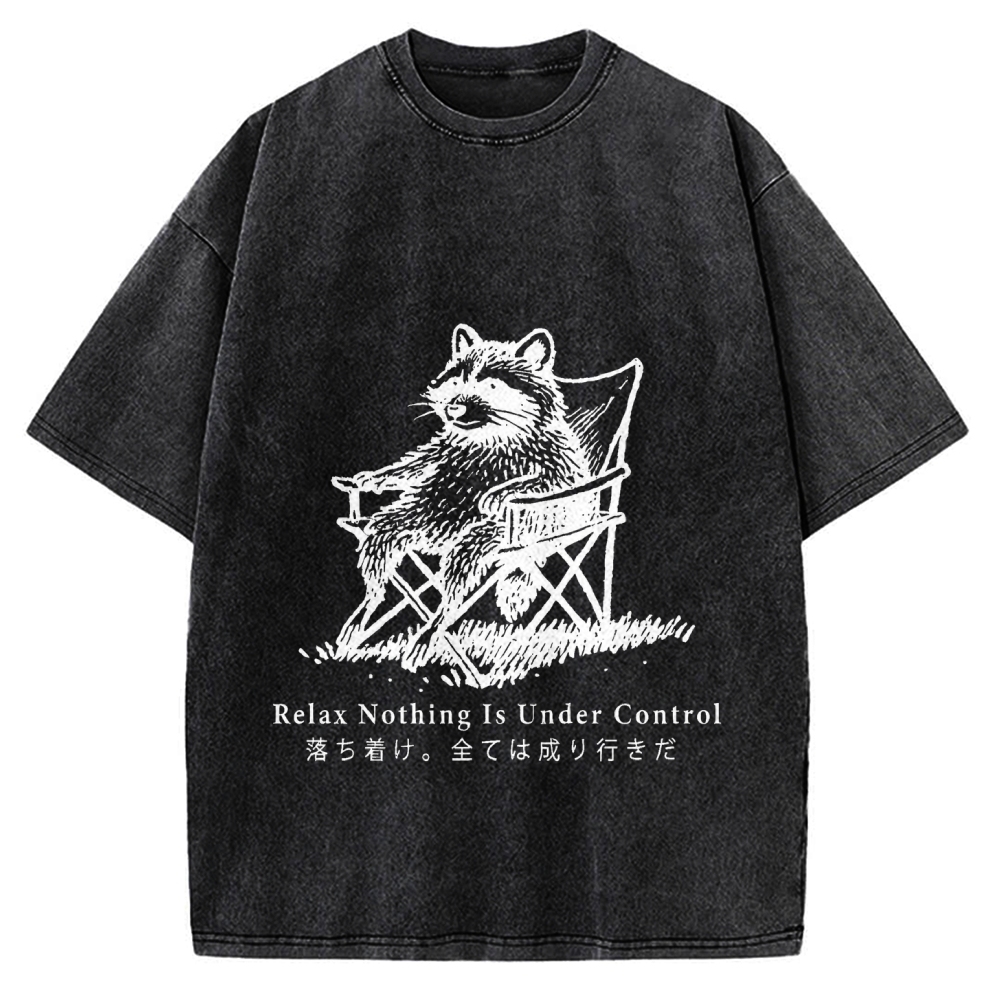 Raccoon Relaxing Vintage Washed T-shirt