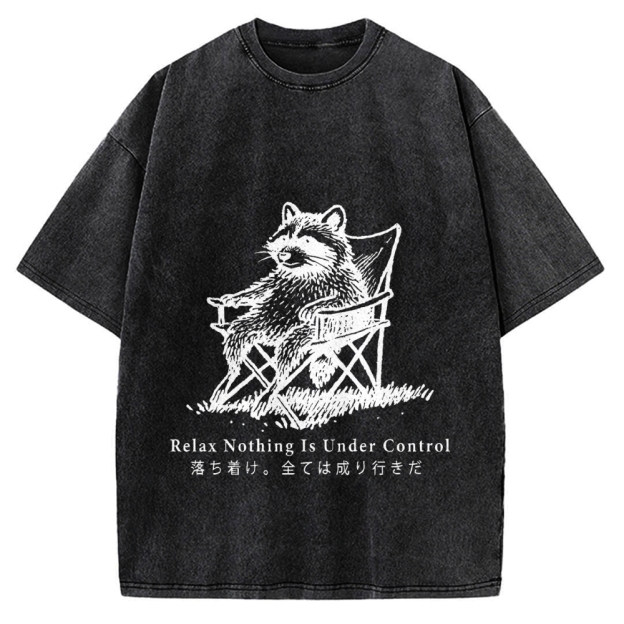Raccoon Relaxing Vintage Washed T-shirt