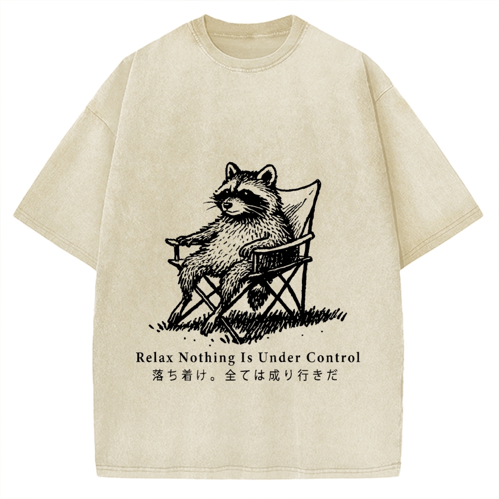 Raccoon Relaxing Vintage Washed T-shirt