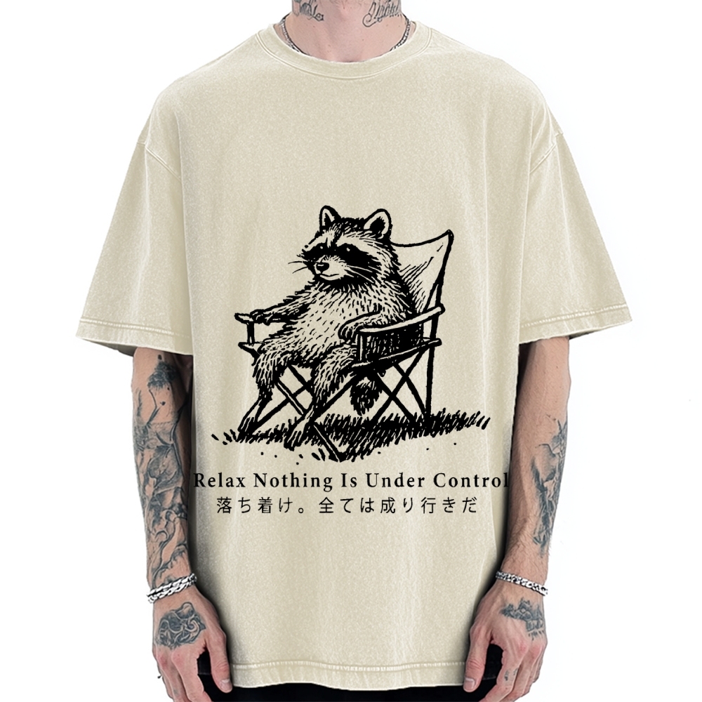 Raccoon Relaxing Vintage Washed T-shirt
