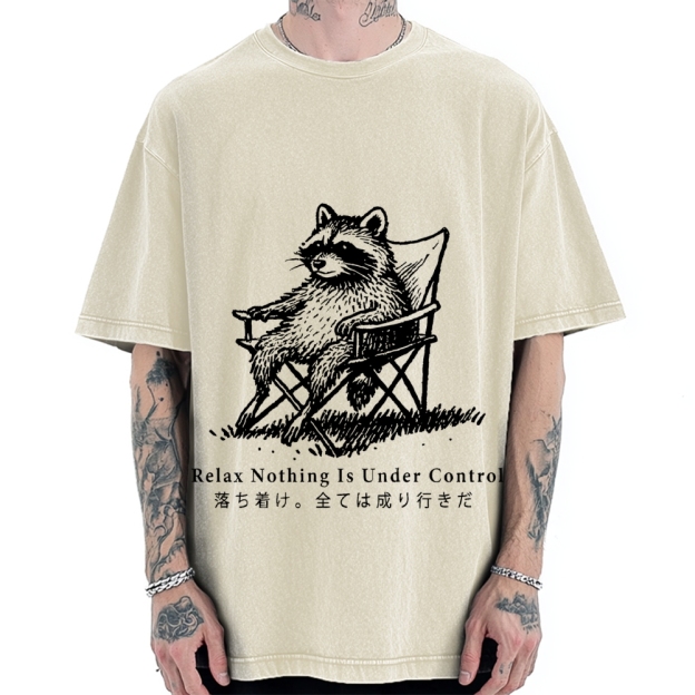 Raccoon Relaxing Vintage Washed T-shirt