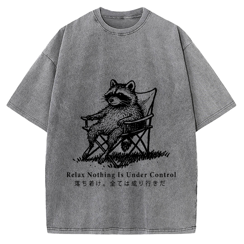 Raccoon Relaxing Vintage Washed T-shirt