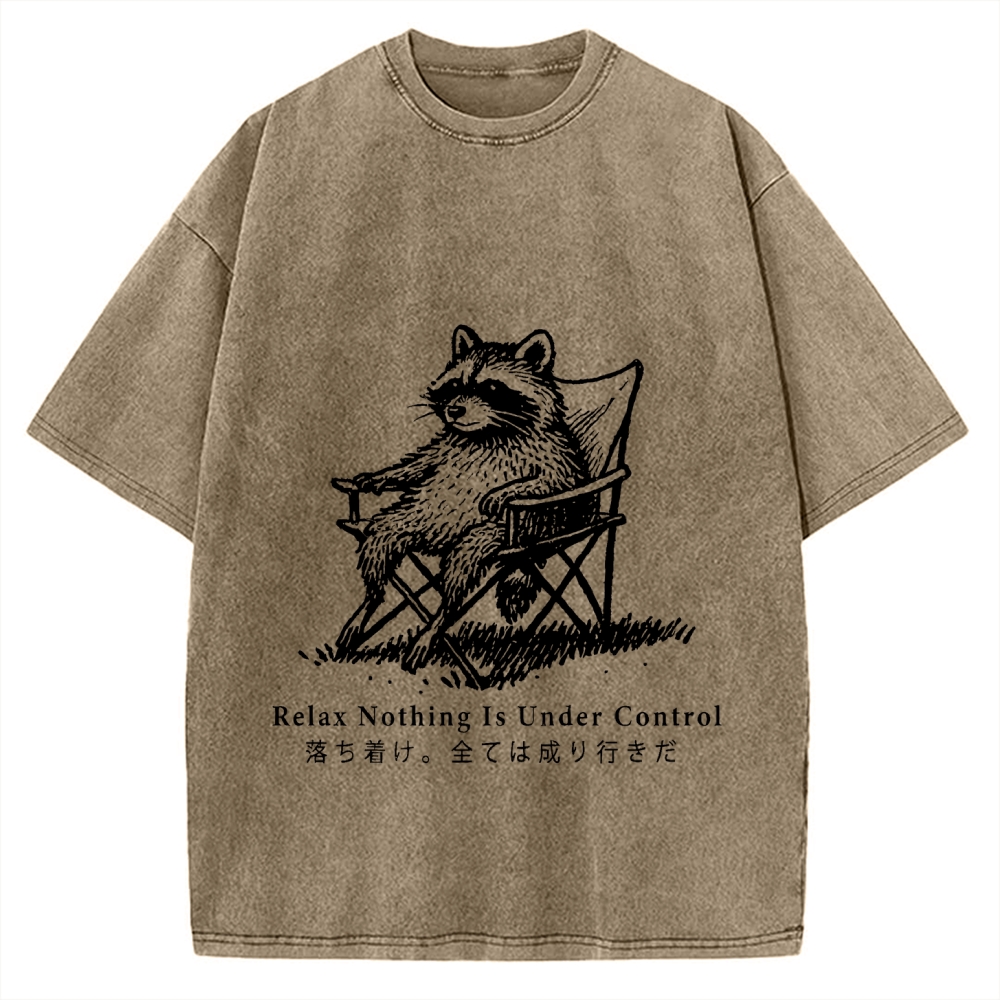 Raccoon Relaxing Vintage Washed T-shirt