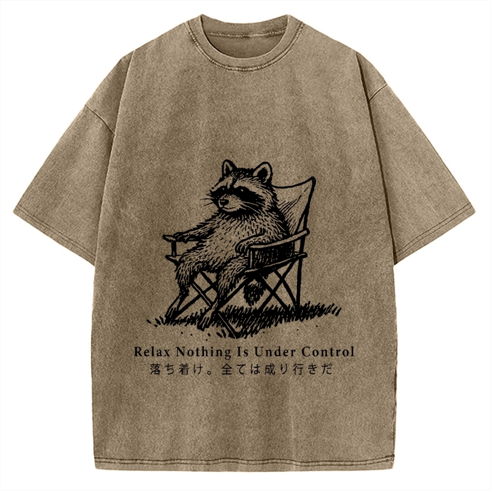 Raccoon Relaxing Vintage Washed T-shirt